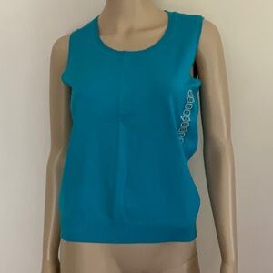 August Silk Knit Sweater Shell Aqua Blue